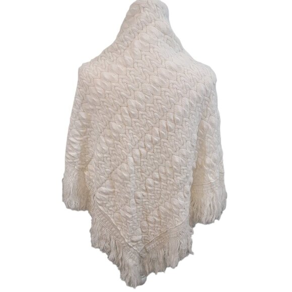 Vintage SMITH'S BERMUDA Shawl Wrap IVORY KNIT Made In‎ Great Britain - Picture 2 of 6